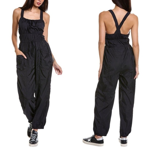 Free People Women's Black Tropic Sport Jumpsuit - Picture 1 of 16